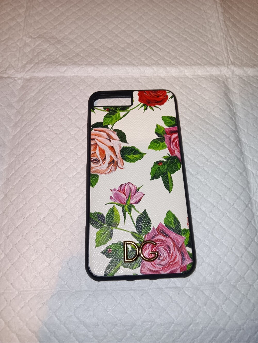 Dolce & Gabbana White Floral Rose Print Phone 7/8 Case